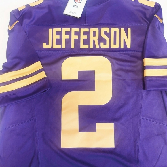 NFL Minnesota Vikings Jersey Mens 3XL Justin Jefferson #2 Purple MISPRINT - Picture 5 of 6
